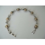 Classic Cubic Zircon Bracelet w/ Bronze Pearls Bracelet 7 Inches