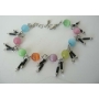 Multi Color Simulated Cat Eye Beaded w/ Dangling Bracelet 7 Inches
