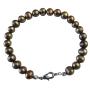Jewelry Dyed Brown Olivine Metallic Freshwater Pearl Bracelet