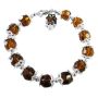 Sparkling Smoked Topaz Color Immitation Crystals Beads Bracelet