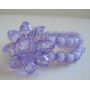 Purple Simulated Crystals Flower Double Stranded Stretchable Bracelet