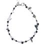 Black White Stone Nugget Fancy Fashionable Black Glass Beads Bracelet