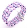 Pink & Lavender Cuff Braclet Stretchable Lavender Pink Pearls Bracelet