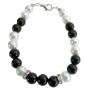 Super Dollar 5 Jewelry 8mm Black & White Pearls & Rondelles Bracelet