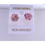 Cubic Zircon Pink Stud Earrings 10mm Cz Sterling Silver Stud Earrings