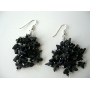 Custom Sterling Silver Earrings w/ Black Onyx Stone Chip Earrings