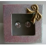 Simulated Diamond Cubic Zircon 8mm Stud Earrings w/ Gift Box Packing