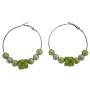 Golden Green Beads Earrings Party Earrings Fashionable Hoop Earrings