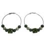 Fashionable Fabulous Hoop Earrings Dark Green Beads Hoop Earrings