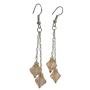 String Stylish Peach Crystal 8mm Bicone Chinese Dangling Earrings