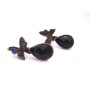Copper Oxidized Butterfly Multicolored Crystals & Onyx Stone At Bottom