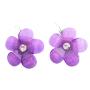 Cute Flower Dangling Earrings Purple Shinning Summerish Earrings Gift