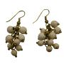 Winsome White Turquoise Cluster Earrings Dangle Earrings Gold Oxidized