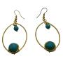 Winsome Jewelry Vintage Turquoise Gold Oxidized Hoop Dangling Earrings