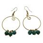 Gold Hoop Style Timeless Fashionable Turquoise Beads Dangling Earrings