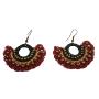 Beautiful Handmade Crocheted Jewelry Black & Red Fashionable Earrings