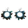Affordable Hand Knitted Blue Thread Crochet Round Shaped Earrings