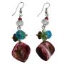 Beautiful Unique Shell Multicolor Beads Cluster Earrings
