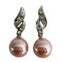 Prom Brithday Gift Pink Pearls Surgical Post Earrings