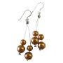 Golden Pearls Illusion Wire Dangling Marble Golden Pearls Earrings