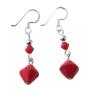 Celebrity Coral Red Swarovski Crystals Earrings