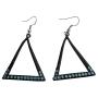 Triangular Earrings Summer Jewelry with Blue Sparkling Cubic Zircon