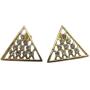 Triangle Stud Earrings CZ Studs Gold Triangle Earrings