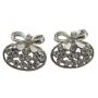 Silver Bow Earrings Tiny Small Cubic Zirconia Studs Holiday Gift