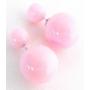 Pastel Pink Double Sided Bubble Bead Stud Earring Party Wedding Gift