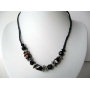 Choker Black Beaded w/ Silver Oxidized Beads Necklace