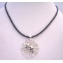 Cute Green Lucite Bead Necklace w/ Simulated Stone Dangling