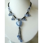 Blue Heart Tassel Necklace w/ Beautiful Dangling