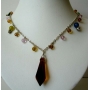 Multi Colored Simulated Crystals w/ Teardrop Necklace 20 inches