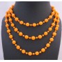 Orange Cultured Pearls Long 54 Inches Sexy Elegant Chic Necklace Gift