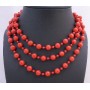 Beaded Fancy striking Red Big Small Bead 54 Inches Long Necklace