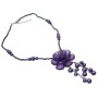 Purple Flower Amethyst Glass Stylish Inexpensive Pearls Necklace
