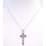 Black Cross Pendant Black Beaks & Embedded with Diamante Necklace Gift