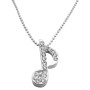 Musical Note Sparkling Diamante Pendant Fully Embedded w/ Cubic Zircon