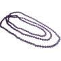 Purple Glass Beads Long Summer Multifaceted Round Beads Necklace Gift