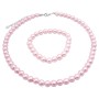 Beautiful Synthetic High Quality Pearls Pink Necklace & Bracelet