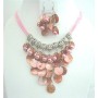 Mop Shell NEcklace Set w/ Synthetic Pearls Bead Threaded Necklace Sets