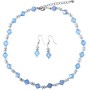 Blue Crystals w/ Beautiful Spacer Cheap Jewelry Necklace & Earrings