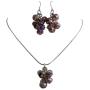 Girls Return Gift Amethyst Beads Pendant Earrings Jewelry Set