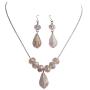 Girl Modern Handmade Beaded Jewelry Peach Crystals Necklace Set