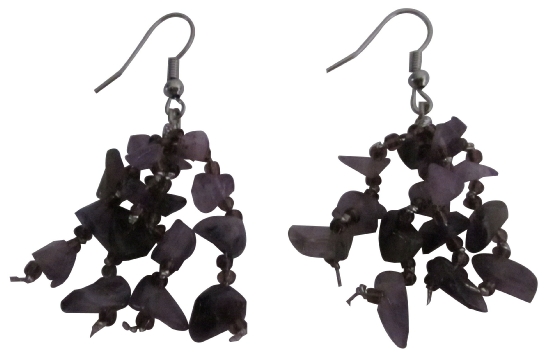 Lite & Dark Amethyst Stone Chip Beads Custom Handcrafted Jewelry Earrings