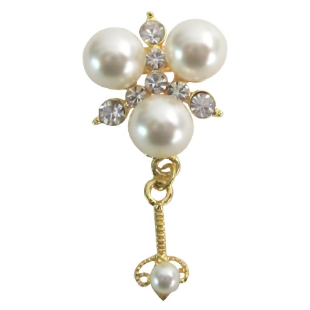 Wedding Classified Apparel Accessories Cute Dangling Pearls Brooch Pin